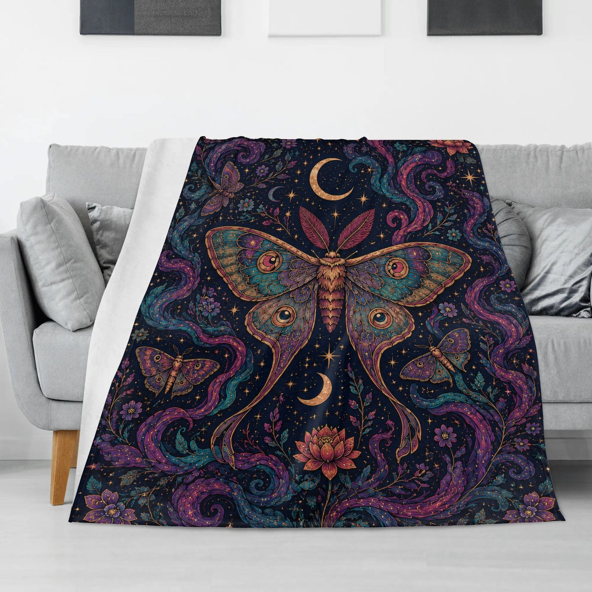Mystical Moth Print Blanket
