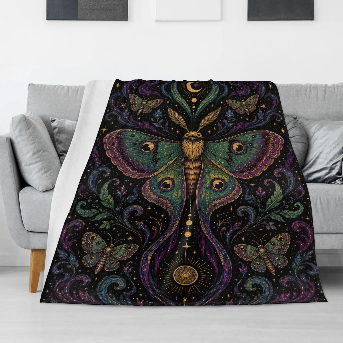 Mystical Moth Print Blanket