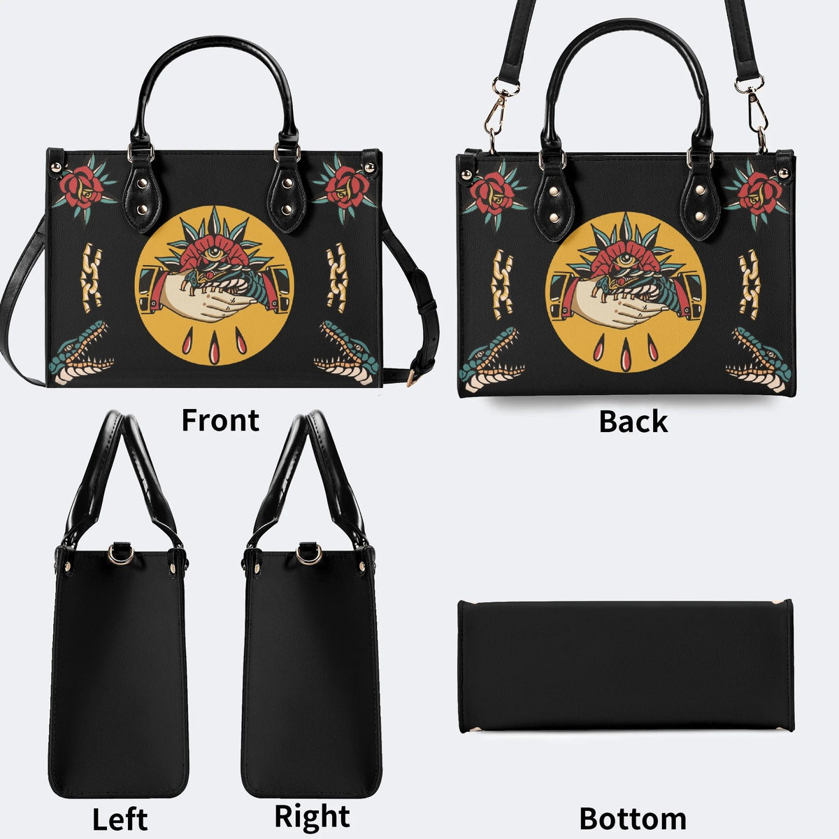 Trust No One Snake - Leather Handbag