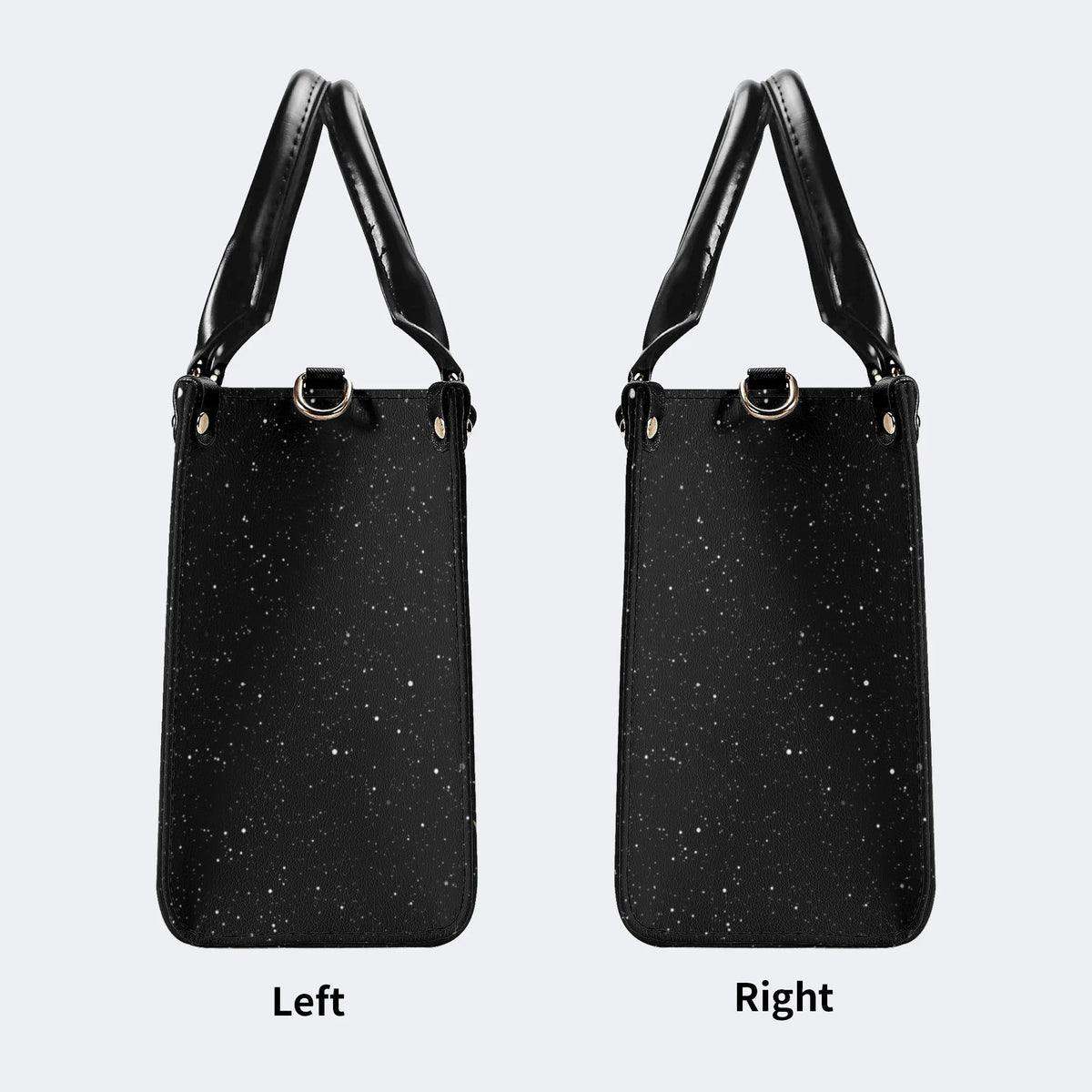 Starry Night Floral Moth Print - Leather Handbag