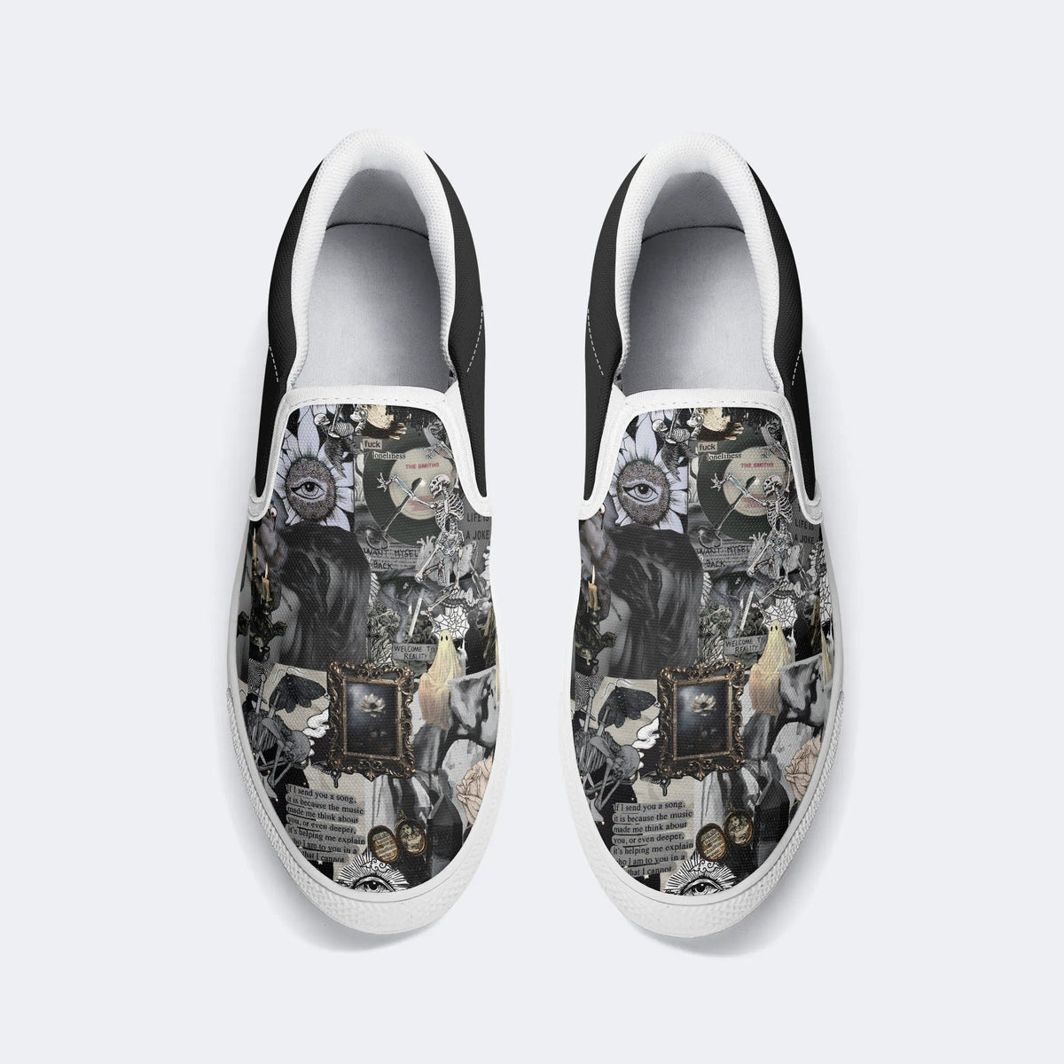 Horror Collage Print - Slip On Shoes