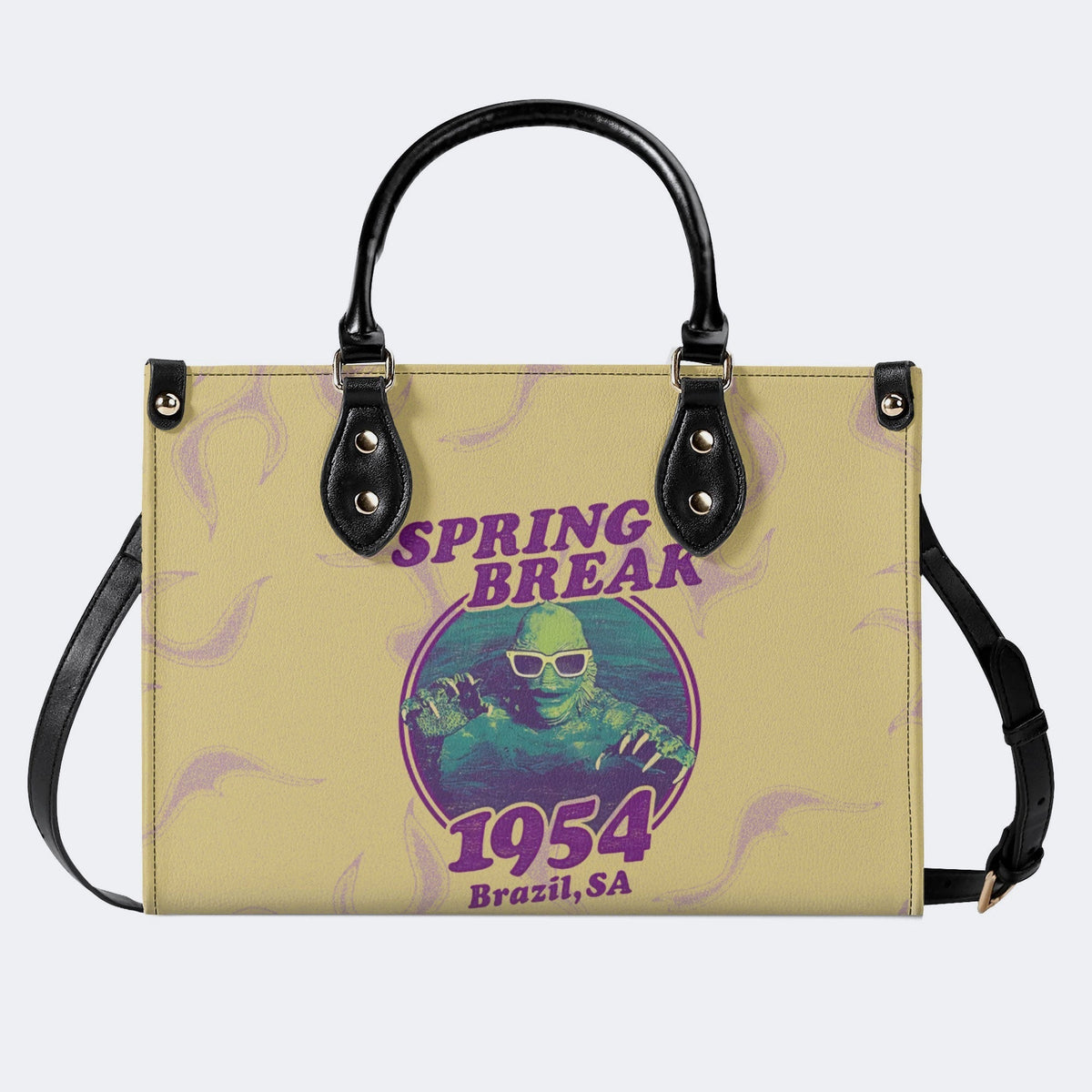Horror Movies Print - Leather Handbag