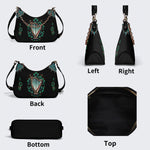 Irish Harp & Shamrocks Print - Leather Crossbody Bag