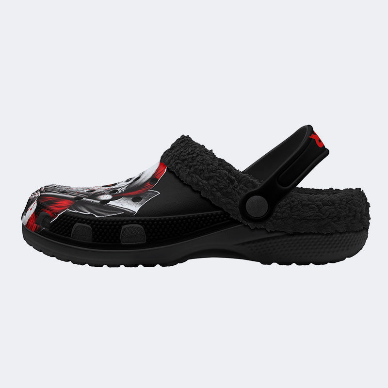 Unisex Horror Terrifier Print - Fur Lined Slippers/Sandals