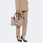 Lucky Cat Print - Leather Handbag