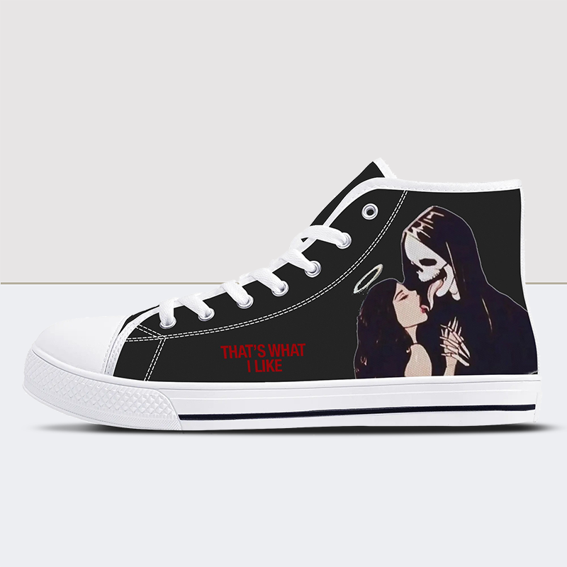 Kisses That Kill High Top Canvas Shoes For Men
