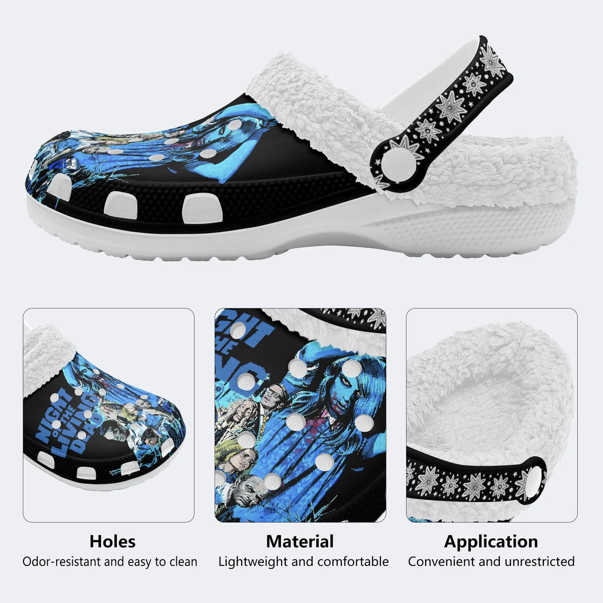 Night Of The Living Dead - Fur Lined Slippers/Sandals