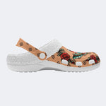 Vintage Rose Death Moth - Fur Lined Slippers/Sandals