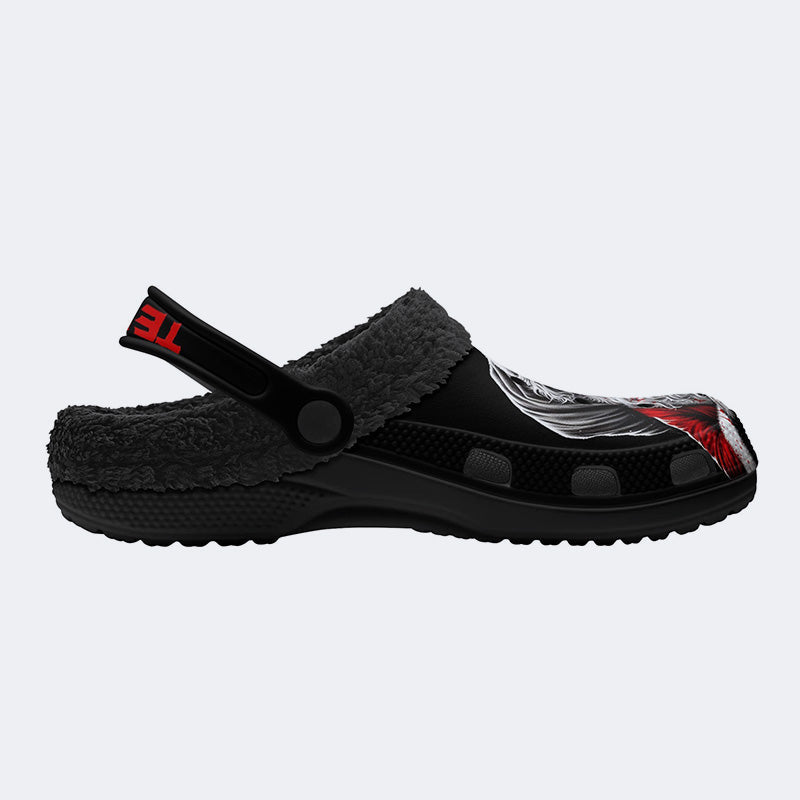Unisex Horror Terrifier Print - Fur Lined Slippers/Sandals