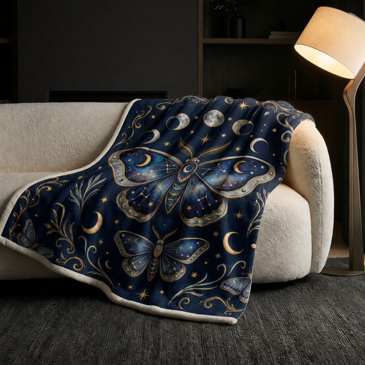 Psychedelic Moth Print Blanket