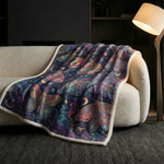 Psychedelic Moth Print Blanket