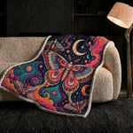 Psychedelic Moth Print Blanket