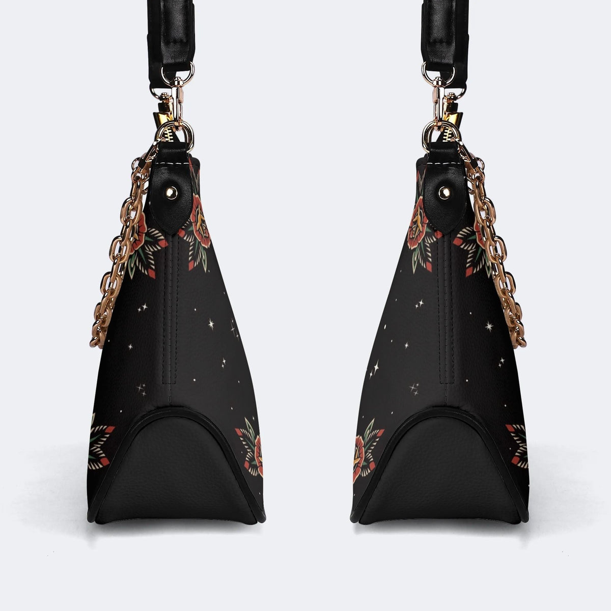 Vintage Moon Moth Print - Leather Crossbody Bag