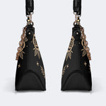 Skeleton Moth Under The Moon - Leather Crossbody Bag