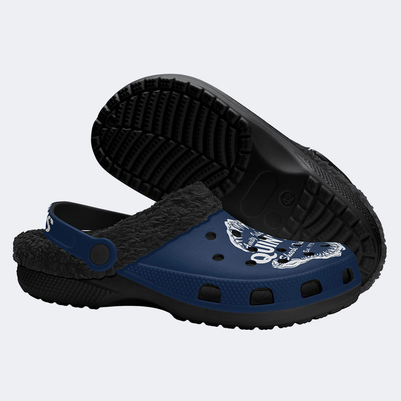Quint's Shark Fishing Jaws Print - Fur Lined Slippers/Sandals