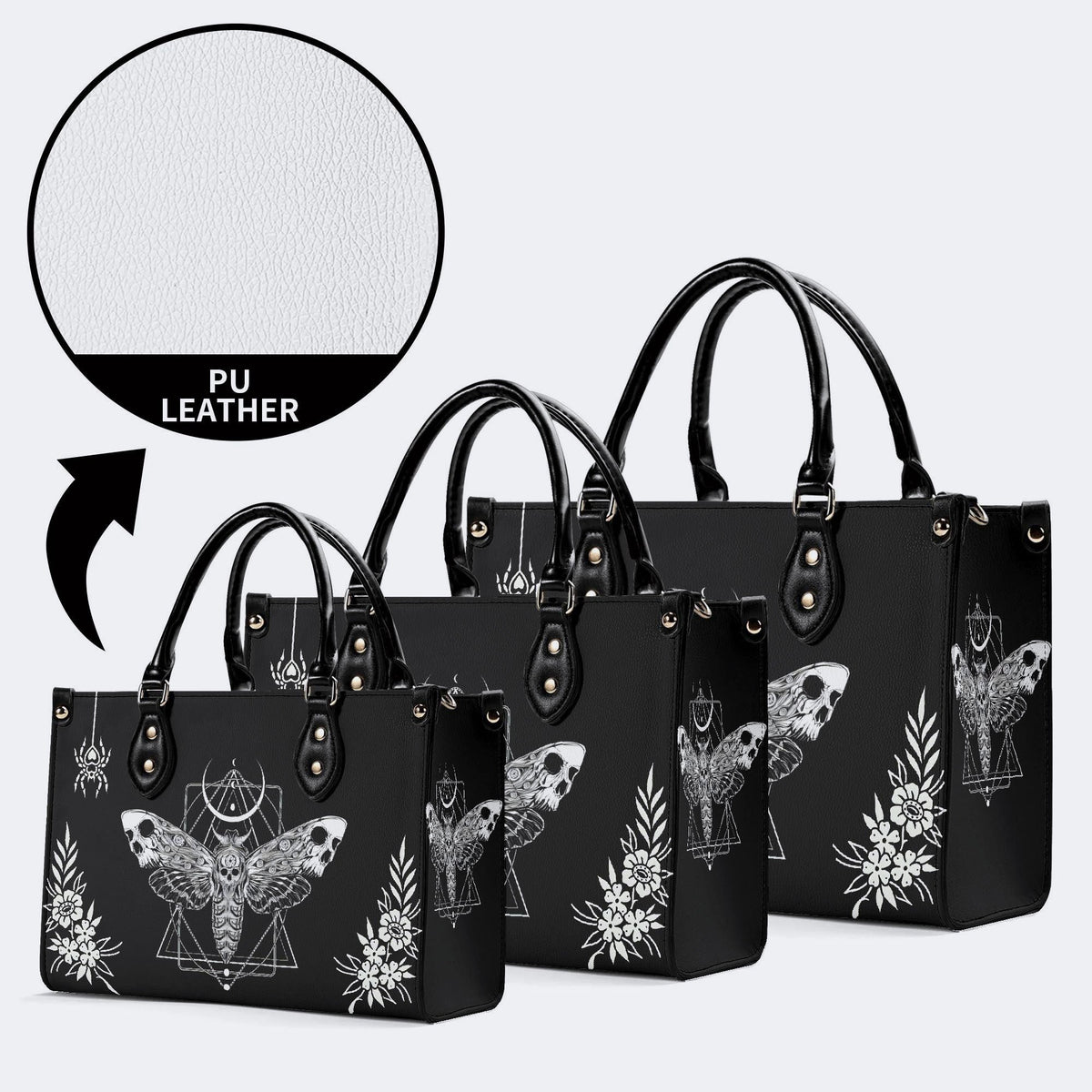 Surreal Death Moth - Leather Handbag