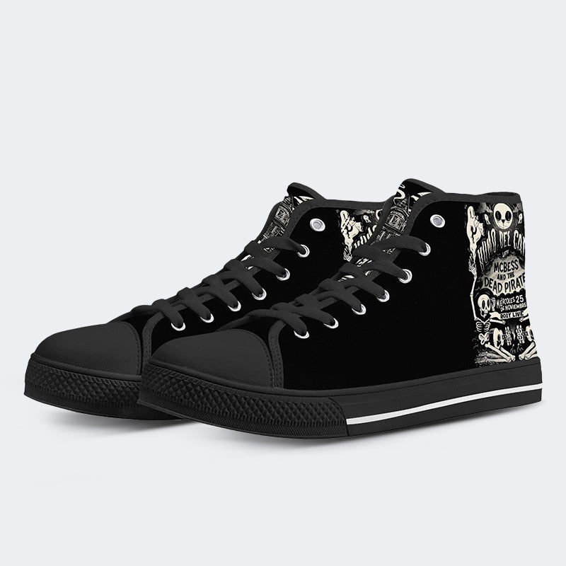 Unisex Horror Skull Print - High Top Canvas