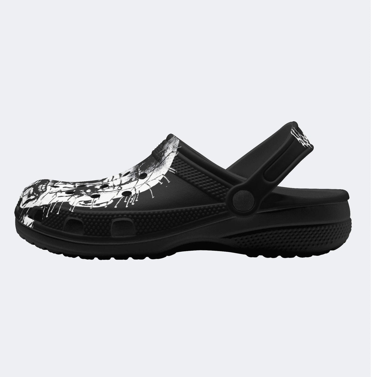 Unisex Black Metal Pinhead Print - Slippers/Sandals
