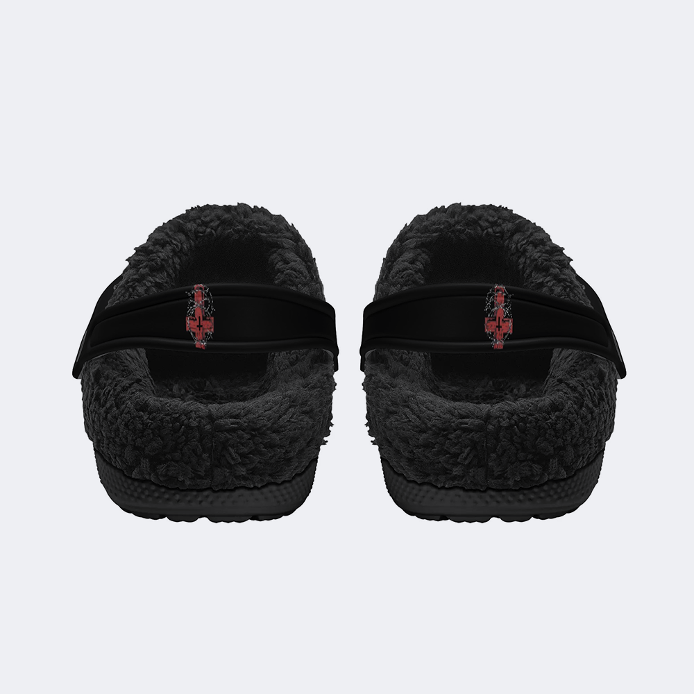 Heart Print - Fur Lined Slippers/Sandals