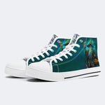 Unisex Fantasy Mushroom World Art Illustration Print - High Top Canvas