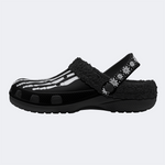 Skeleton Toes Skull Print - Fur Lined Slippers/Sandals
