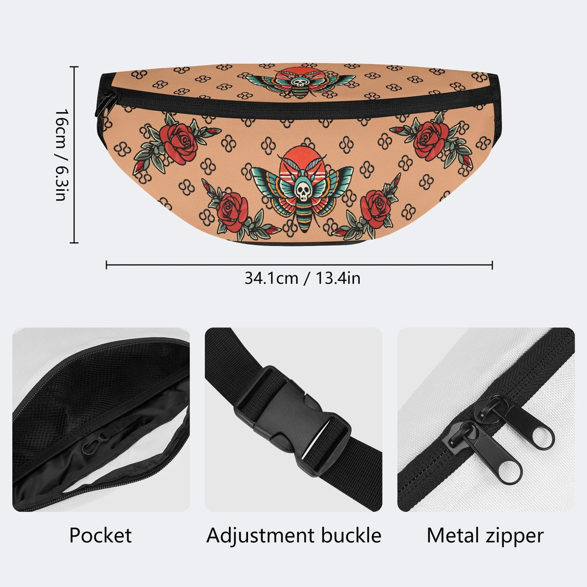 Vintage Death Moth Print - Fanny Package