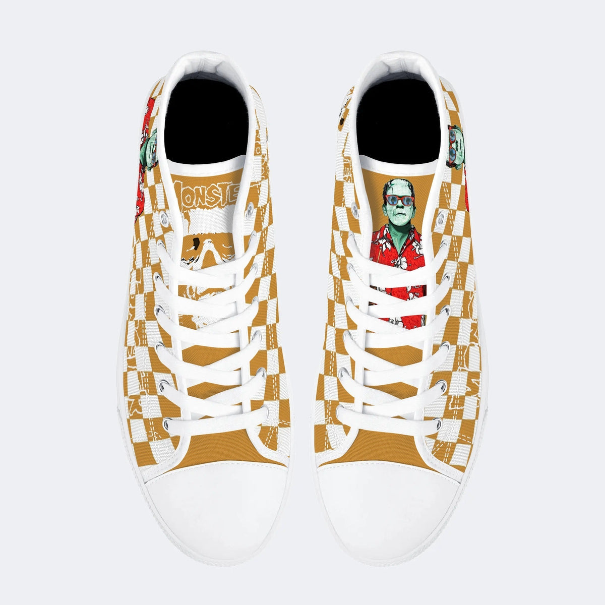 Unisex Monster Print - High Top Canvas
