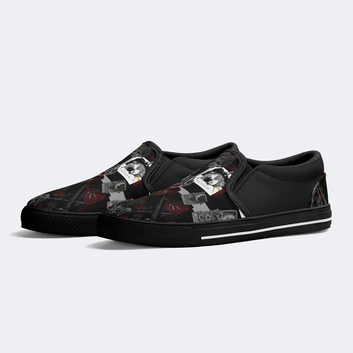Horror Collage Print - Slip On Shoes