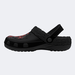 Heart Print - Fur Lined Slippers/Sandals