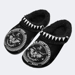 Death Moth Vintage Print - Fur Lined Slippers/Sandals