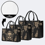 Skeleton Moth Under The Moon - Leather Handbag