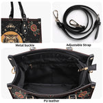 Vintage Tiger And Moth Print - Leather Handbag