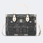 Mechanical Panel Print - Leather Handbag