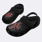 Heart Print - Fur Lined Slippers/Sandals