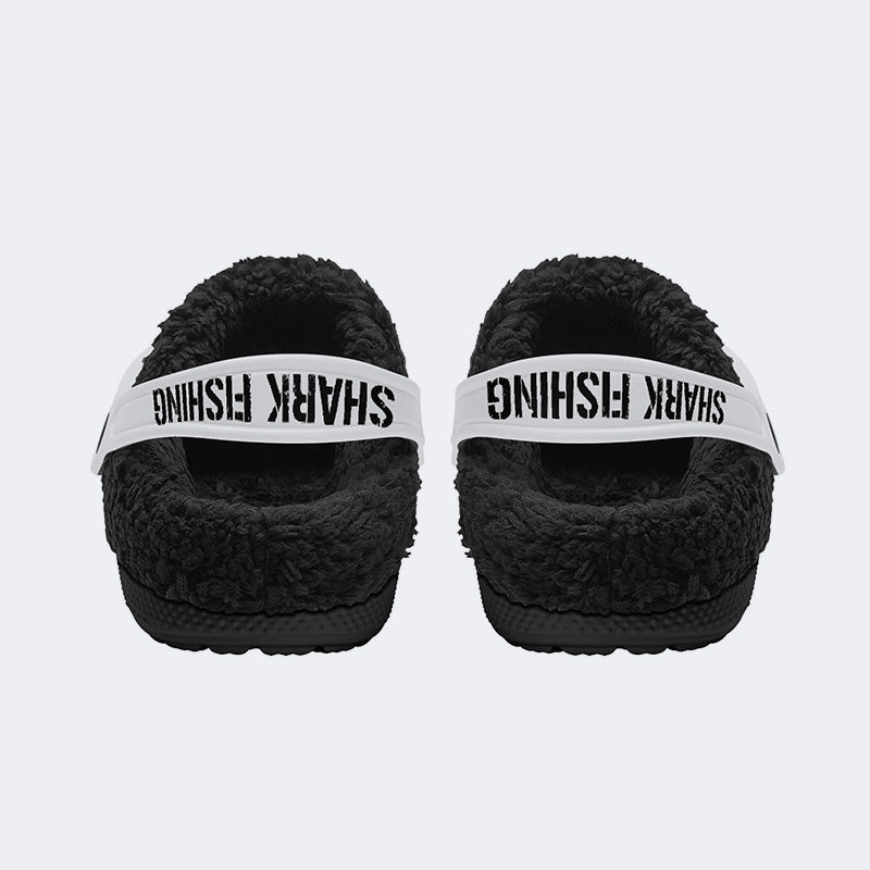 Quint's Shark Fishing Jaws Print - Fur Lined Slippers/Sandals