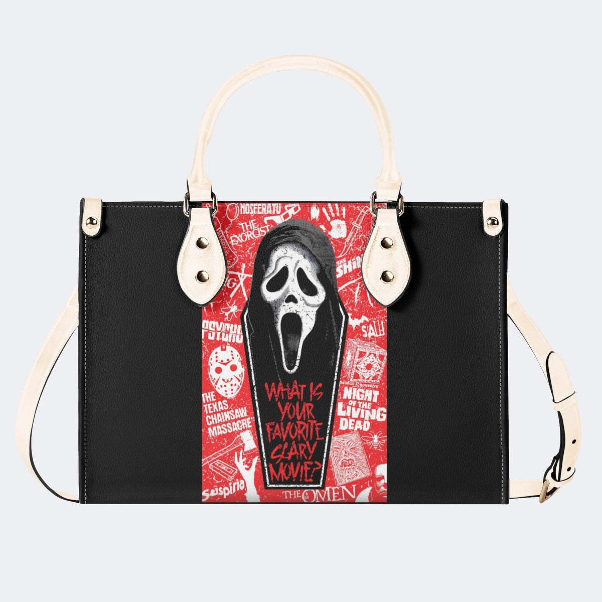 Horror Ghostface Print - Leather Handbag