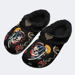 Horror Scythe Ghostface Print - Fur Lined Slippers/Sandals