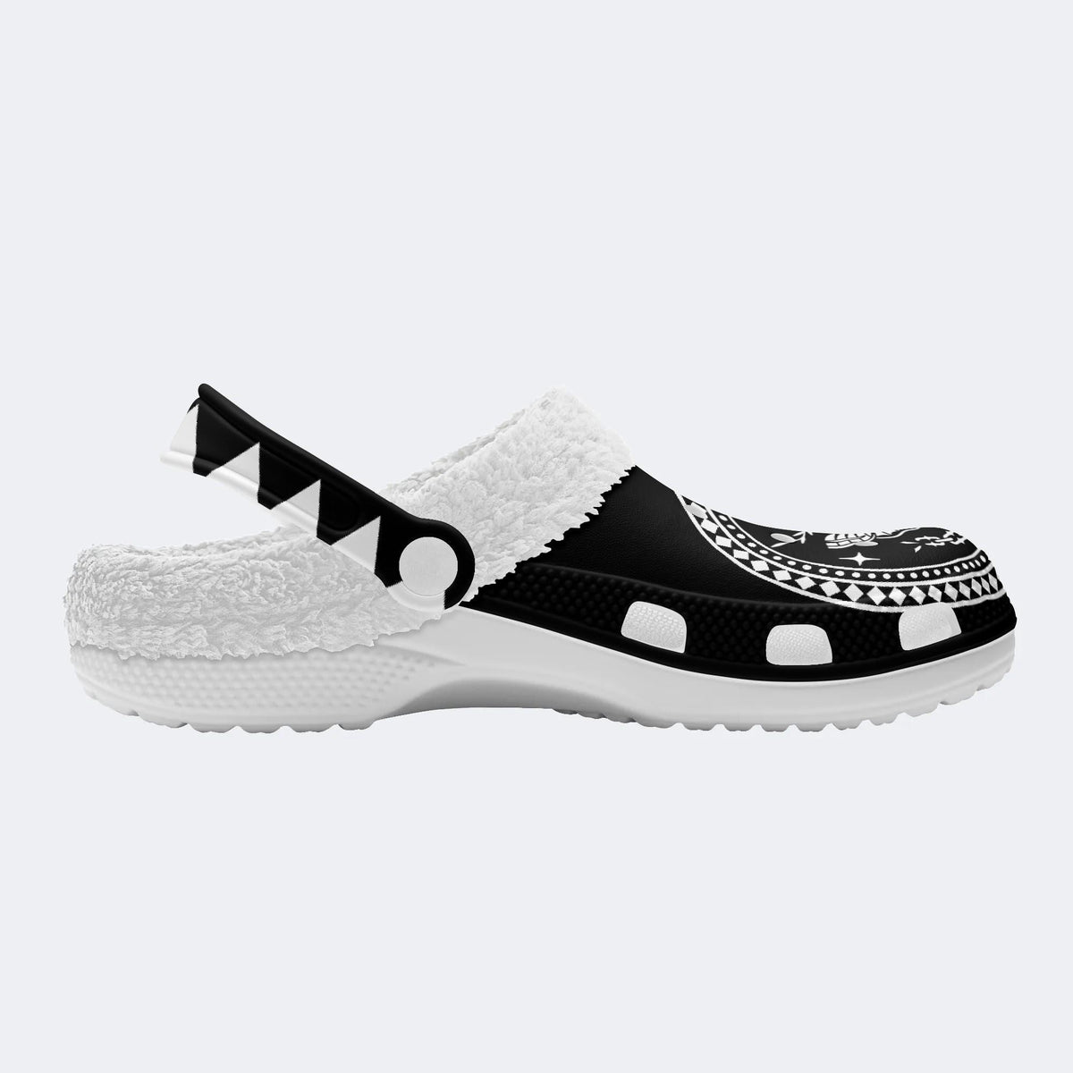 Death Moth Vintage Print - Fur Lined Slippers/Sandals