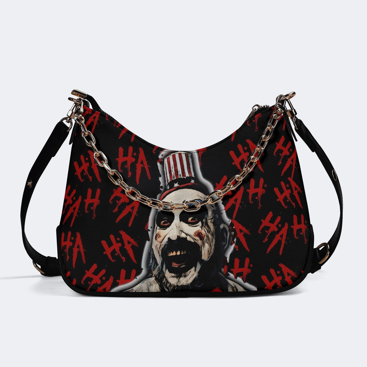 Unisex Horror Print - Leather Crossbody Bag