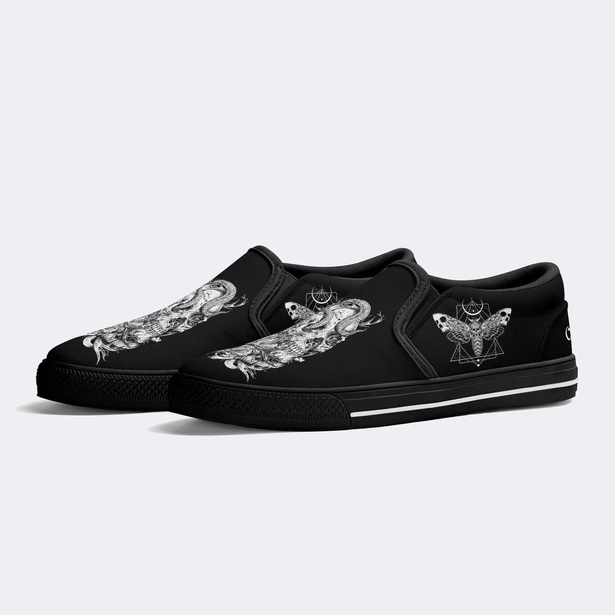 Death Skeleton Print - Slip On Shoes