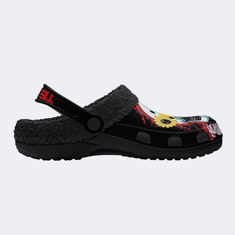 Unisex Horror Terrifier Print - Fur Lined Slippers/Sandals