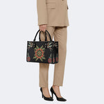 Eyes&Flower Art Print - Leather Handbag