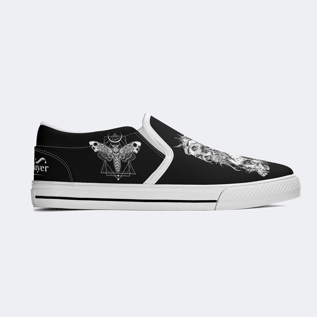 Death Skeleton Print - Slip On Shoes