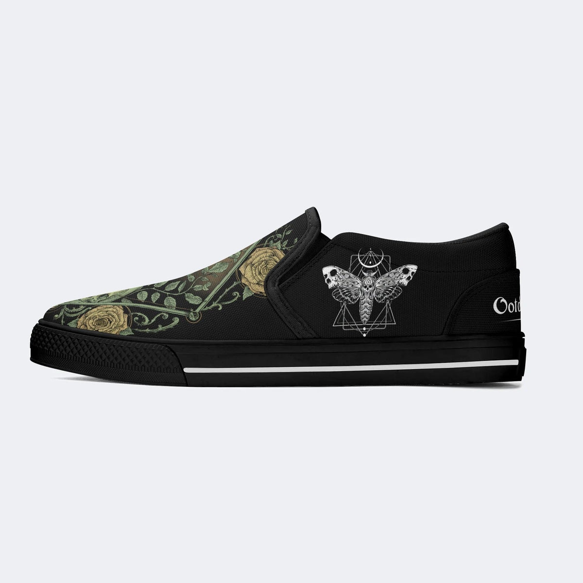 Death Moth&Skeleton - Slip On Shoes