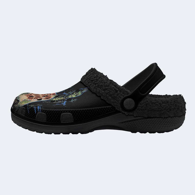 The Return of the Living Dead Print - Fur Lined Slippers/Sandals