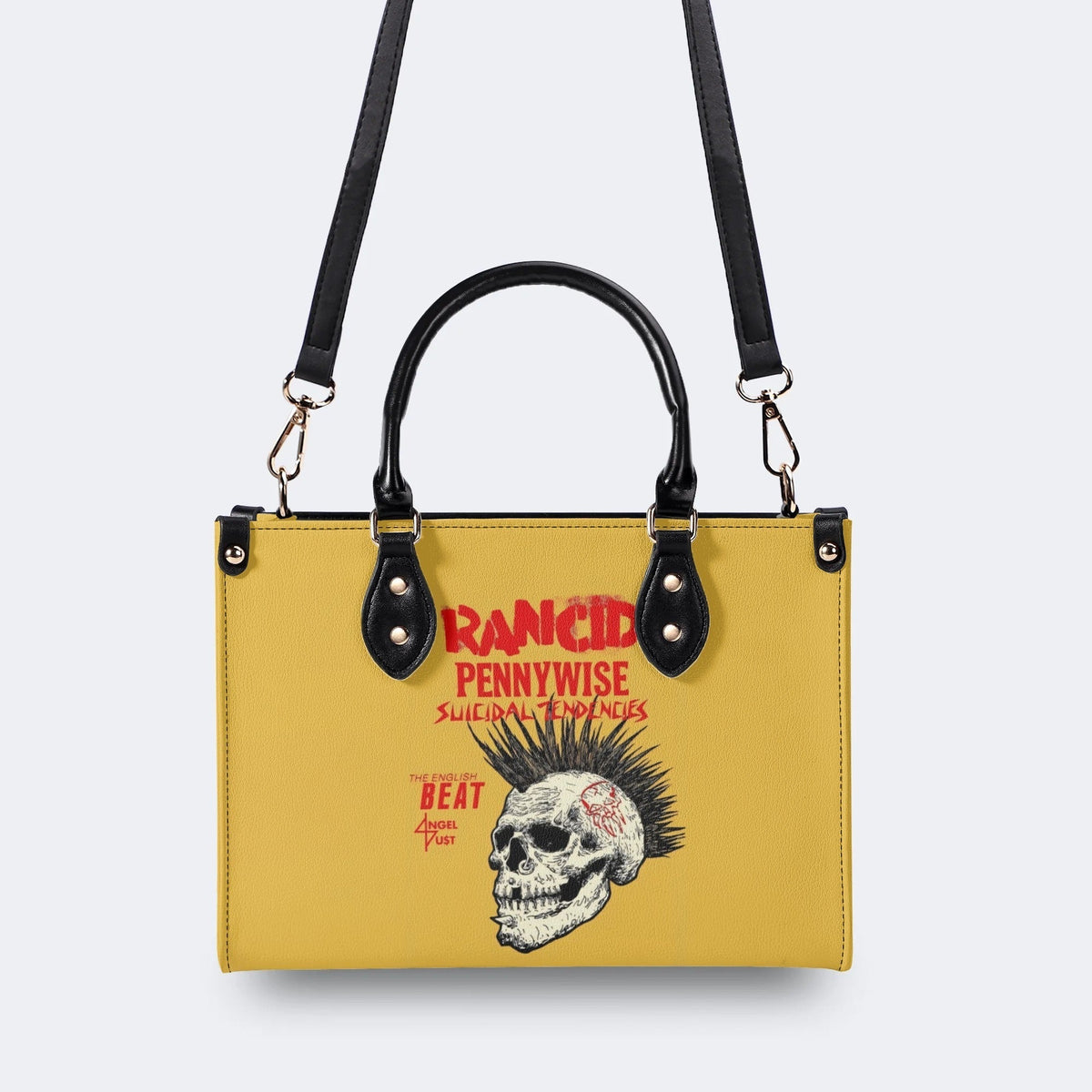 Rancid Skull Print - Leather Handbag