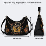 Grim Reaper Flowers Print - Leather Crossbody Bag
