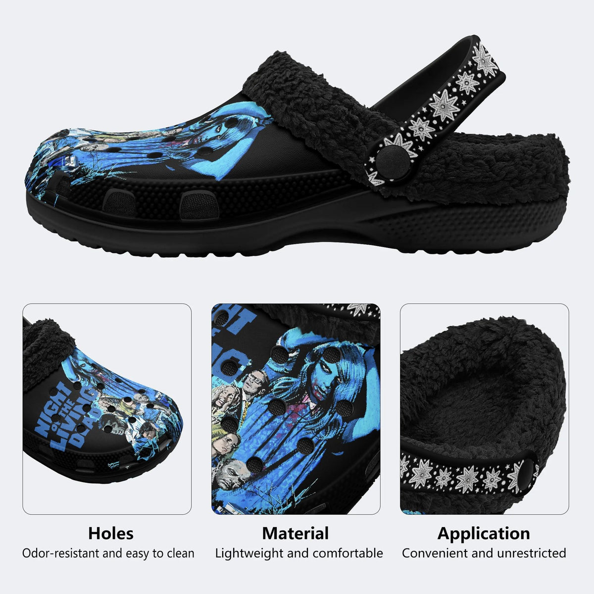Night Of The Living Dead - Fur Lined Slippers/Sandals