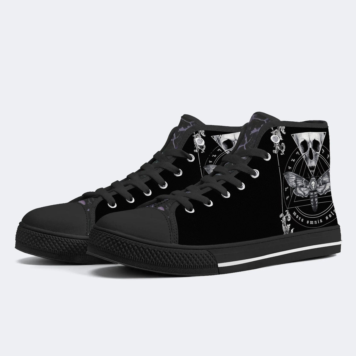 Surreal Death Moth&Skull - High Top Canvas