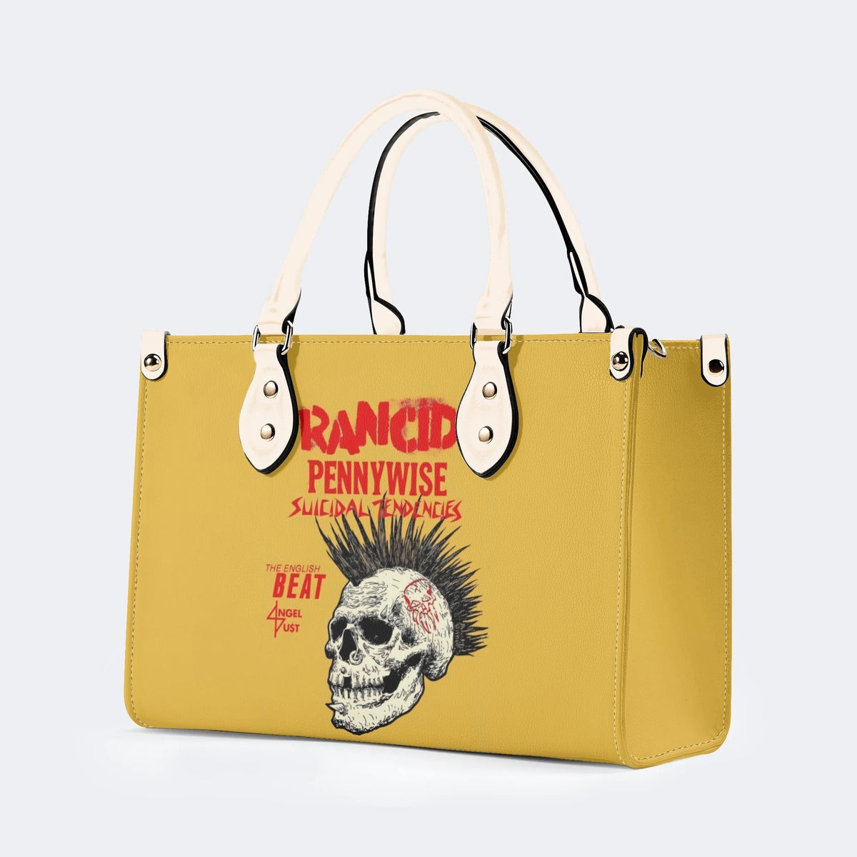 Rancid Skull Print - Leather Handbag